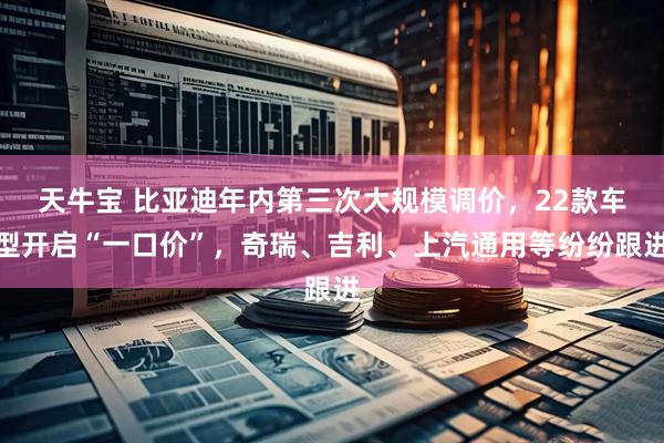 天牛宝 比亚迪年内第三次大规模调价，22款车型开启“一口价”，奇瑞、吉利、上汽通用等纷纷跟进