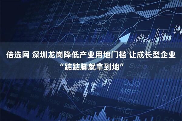 倍选网 深圳龙岗降低产业用地门槛 让成长型企业“踮踮脚就拿到地”