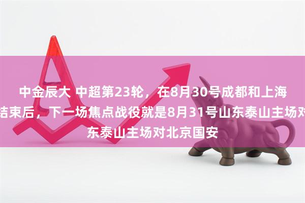 中金辰大 中超第23轮，在8月30号成都和上海海港比赛结束后，下一场焦点战役就是8月31号山东泰山主场对北京国安