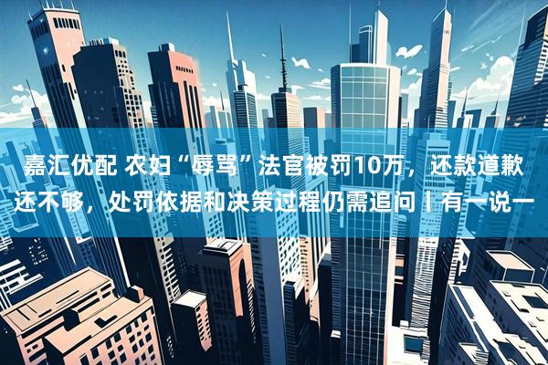 嘉汇优配 农妇“辱骂”法官被罚10万，还款道歉还不够，处罚依据和决策过程仍需追问丨有一说一